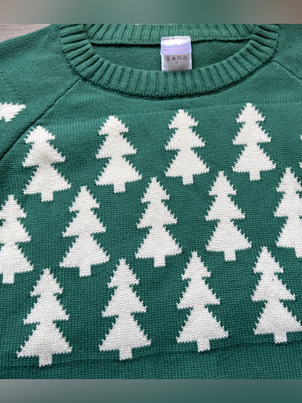 Hanna Andersson Green Christmas tree Fair Isle Cotton Sweater Sz S Cozy Holiday - Picture 2 of 9
